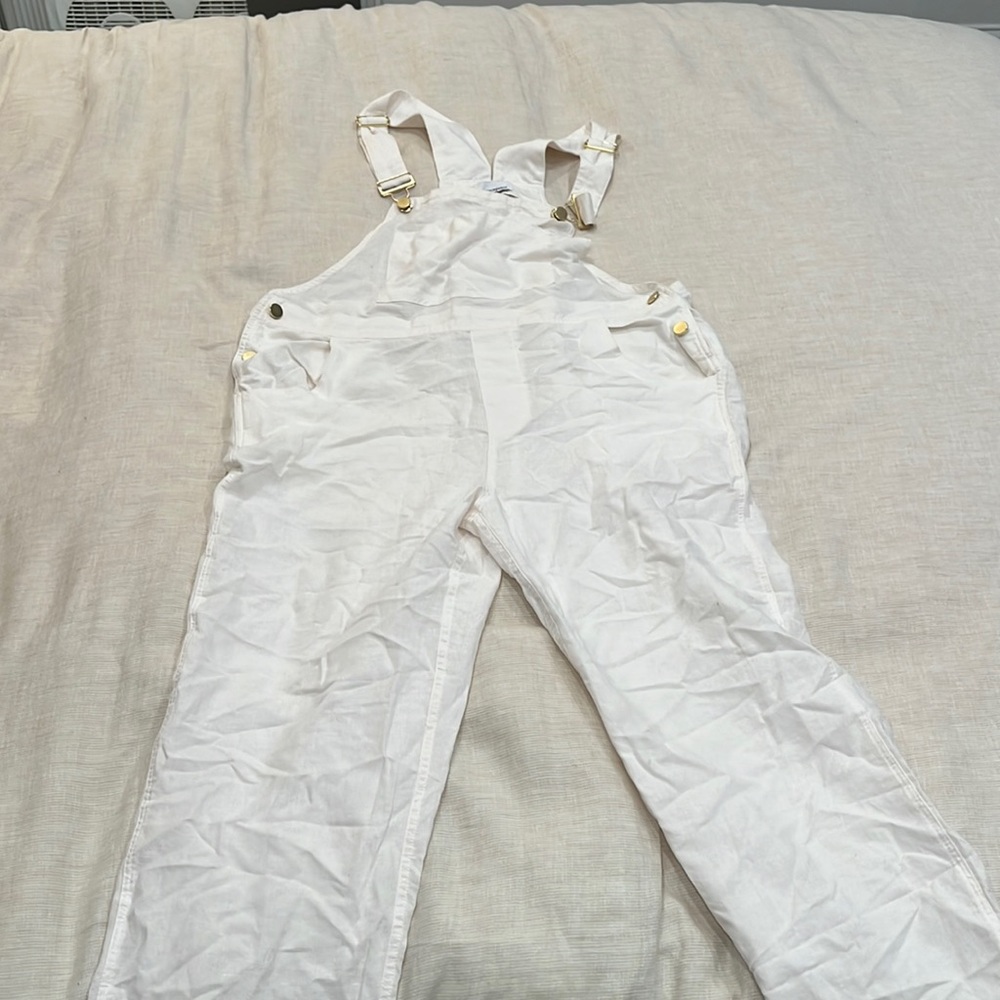 Weworewhat white overalls. Size large